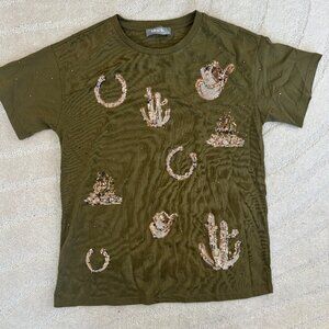 Cowgirl Sequin Dress Tee